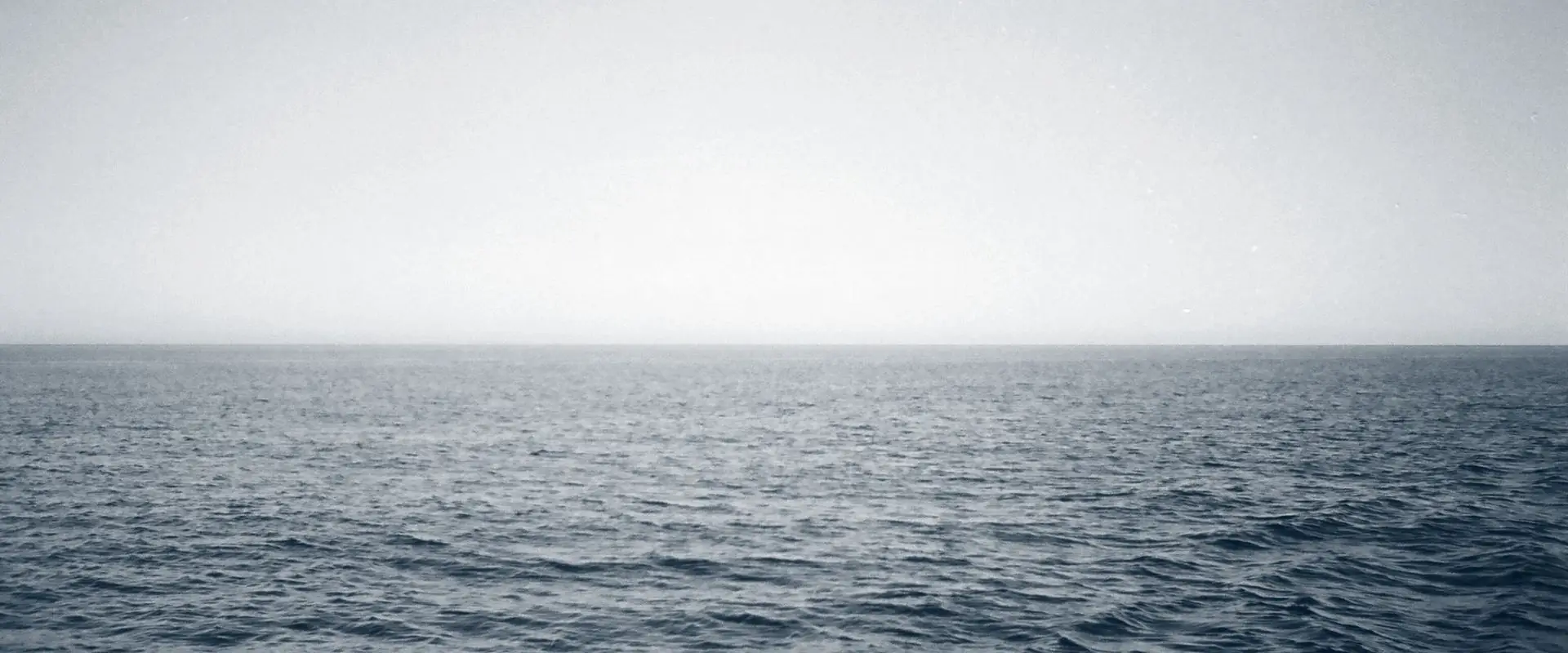 Cold open sea under a heavy sky, the horizon low and unbroken.